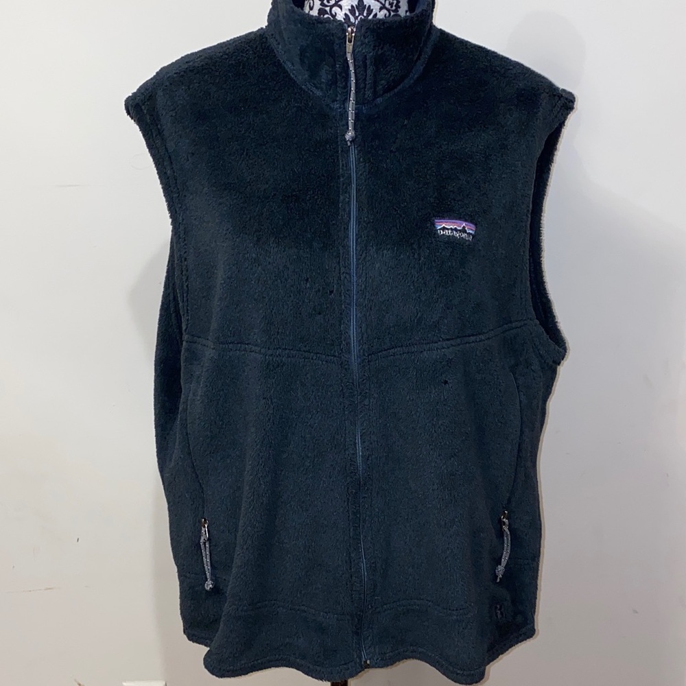 Vintage 2001 Patagonia Black Fleece Vest Made in USA Size XL